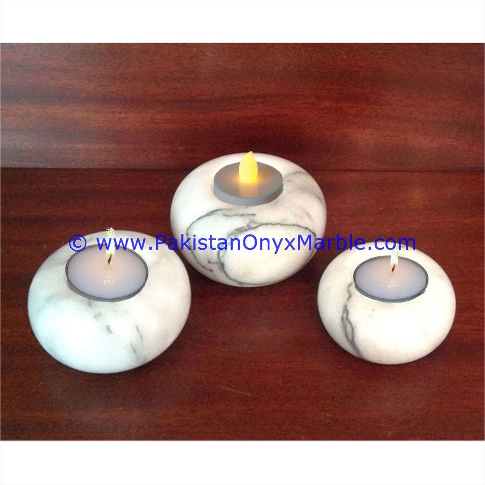 Marble Candle Holder round disk shaped Tea Lights Candle Stick -holder-02