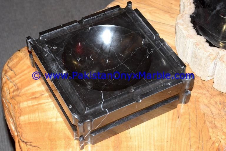 Jet Black Marble Handcrafted Cigar Ashtray-02