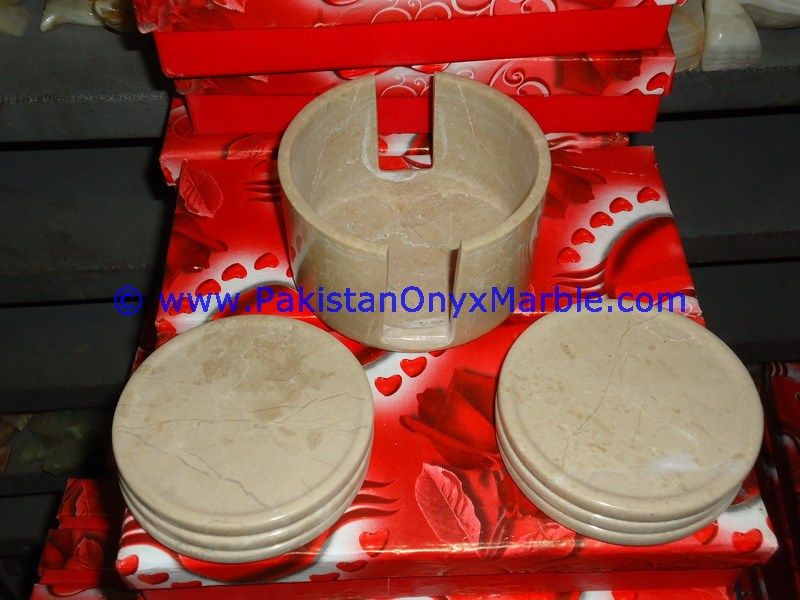 Verona Sahara Beige Marble Coaster set drinking tea cup glasses coasters-02