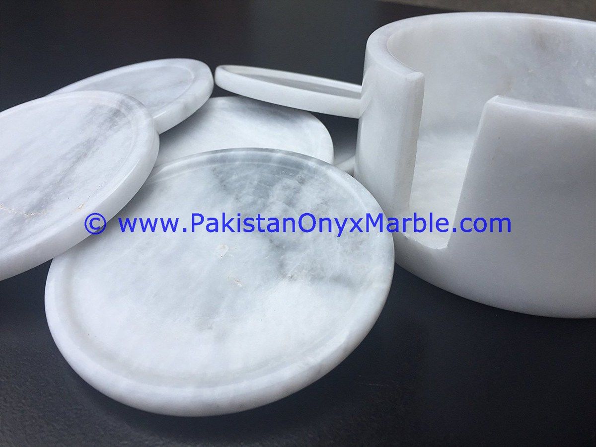 Ziarat carrara white Marble Coaster set drinking tea cup glasses coasters-01