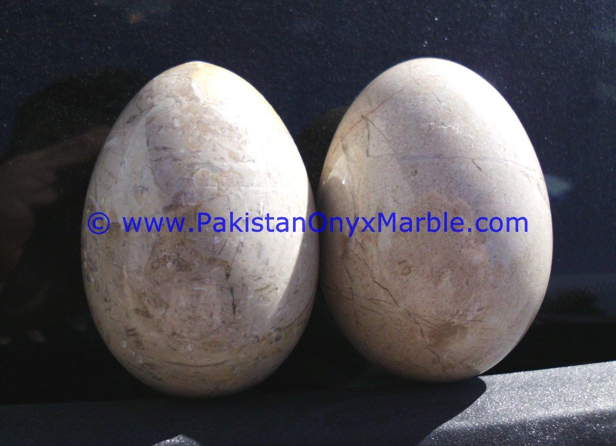Verona sahara beige marble Hancarved Natural stone Egg-02
