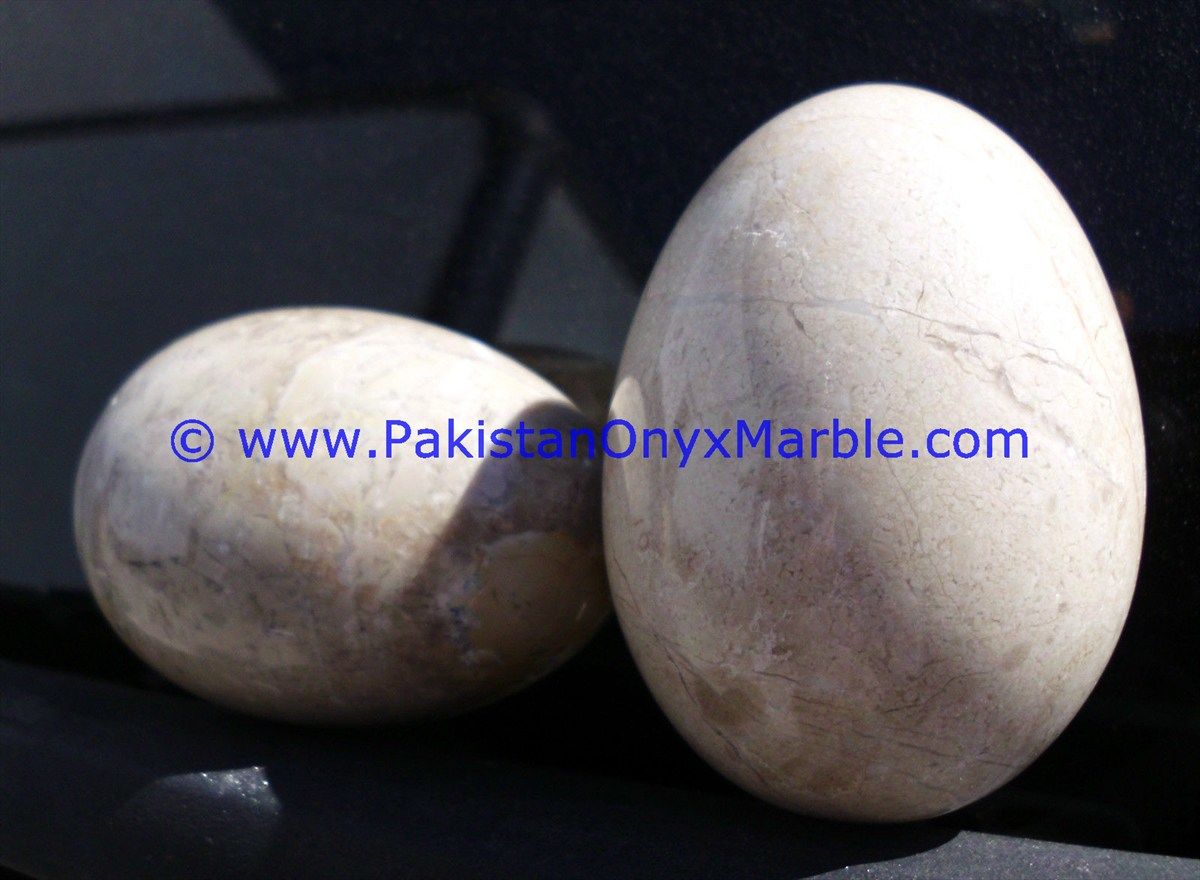Verona sahara beige marble Hancarved Natural stone Egg-03