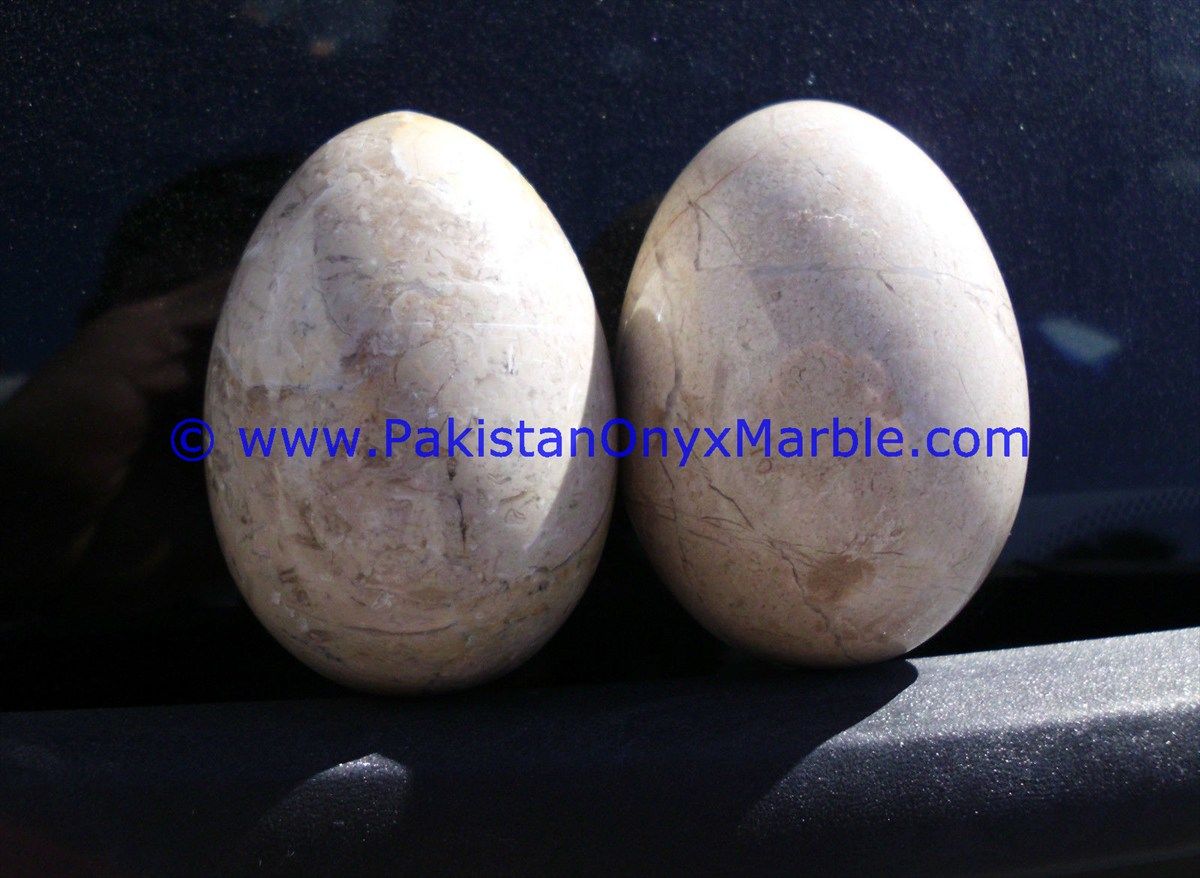 Verona sahara beige marble Hancarved Natural stone Egg-04
