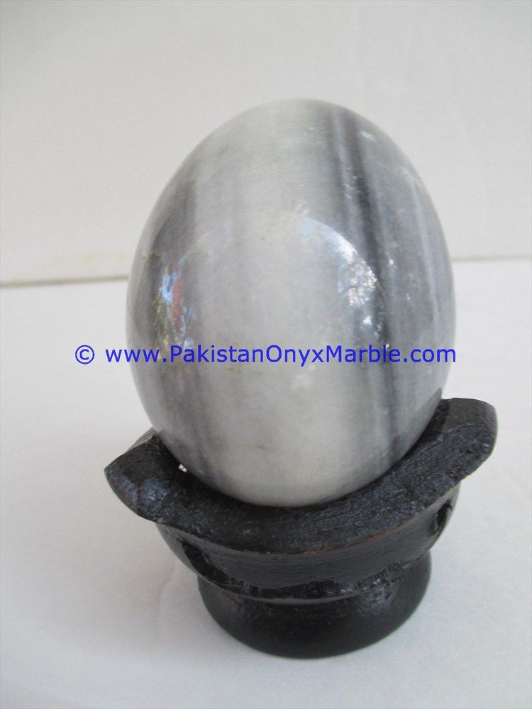 Gray marble Hancarved Natural stone Egg-03