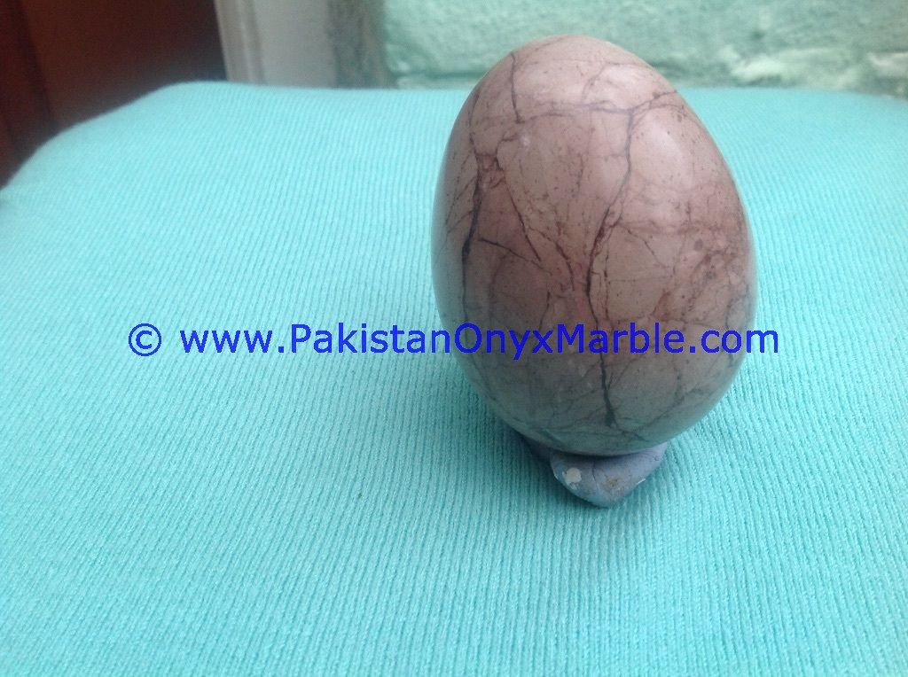 Marina Pink marble Hancarved Natural stone Egg-04