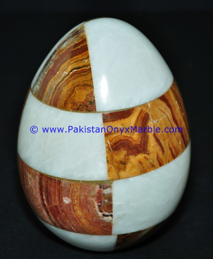 Colored Multi stone marble Hancarved Natural stone Egg-01