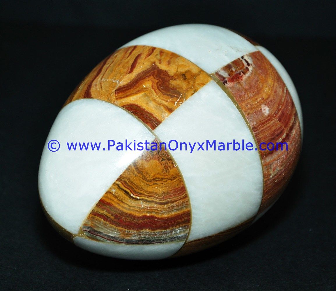 Colored Multi stone marble Hancarved Natural stone Egg-02