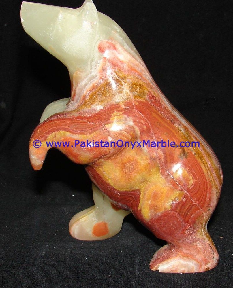 Onyx Carved Bear Statue-12``, 3``, 4``, 5``, 6``, 8``, 10``, 12``, 16