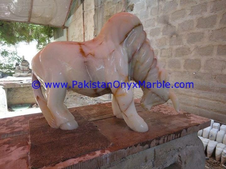 Onyx Carved bull ox Statue-12