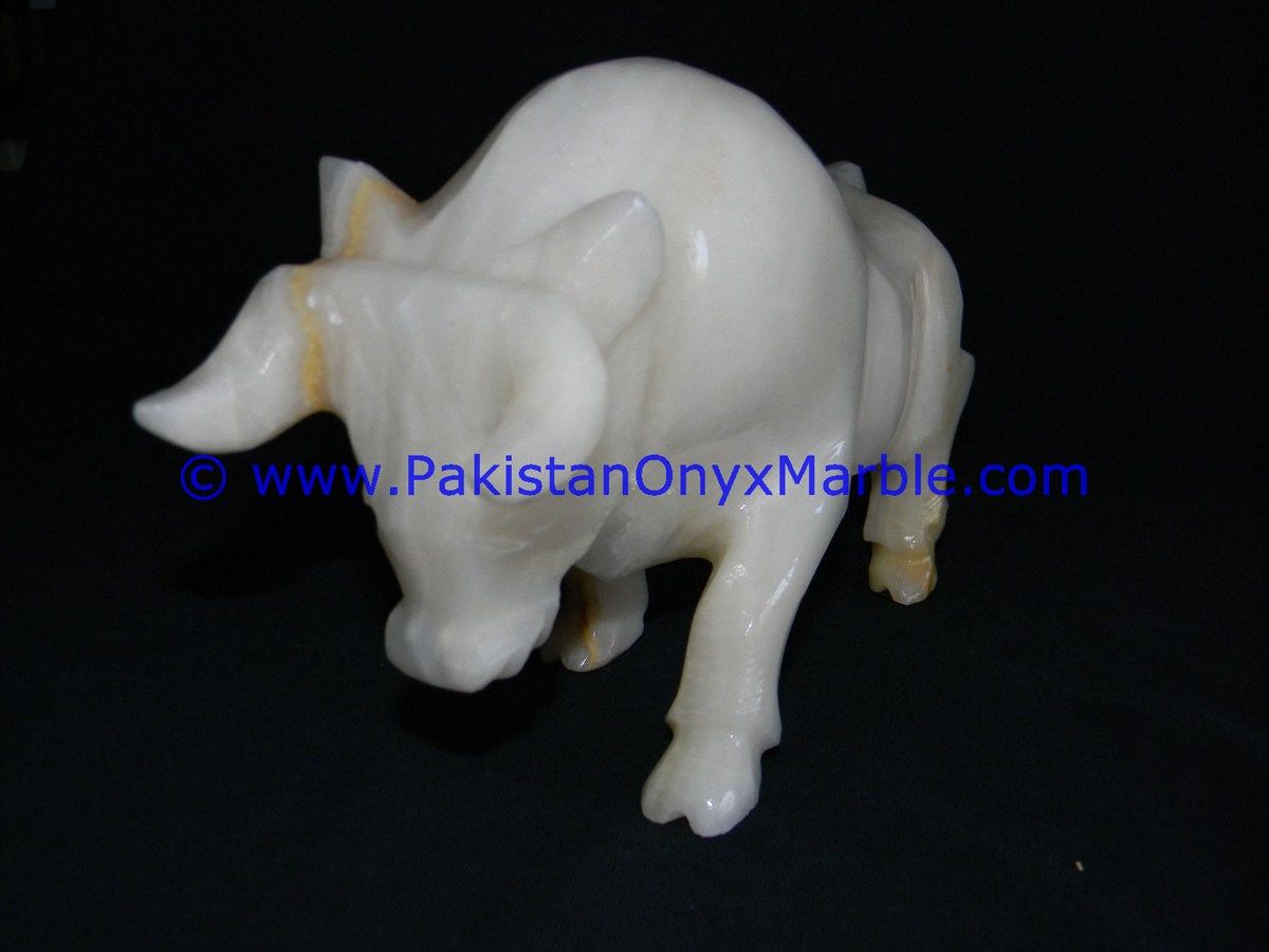 Onyx Carved bull ox Statue-19