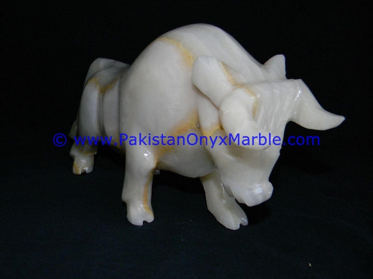 Onyx Carved bull ox Statue-20