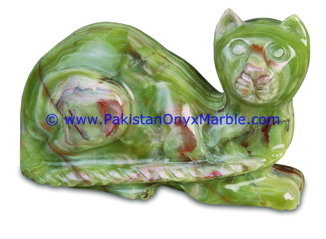 Onyx Carved cat Statue-02