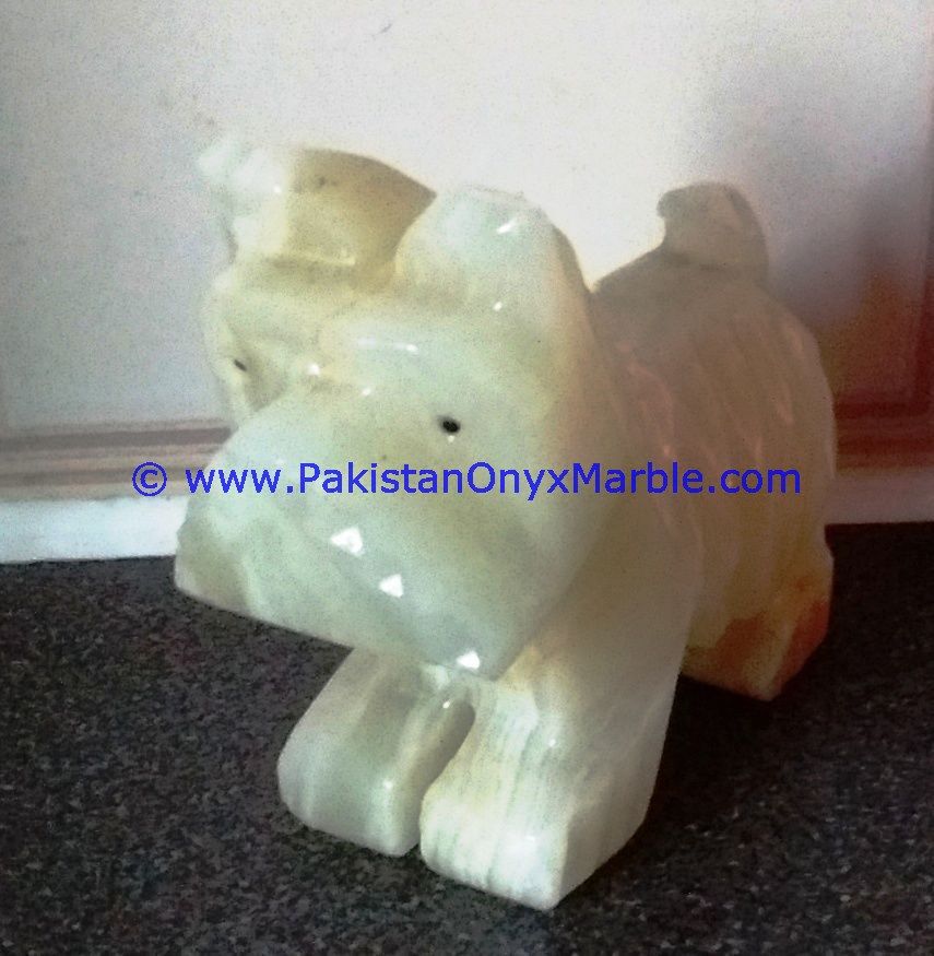 Onyx Carved dog Statue-04