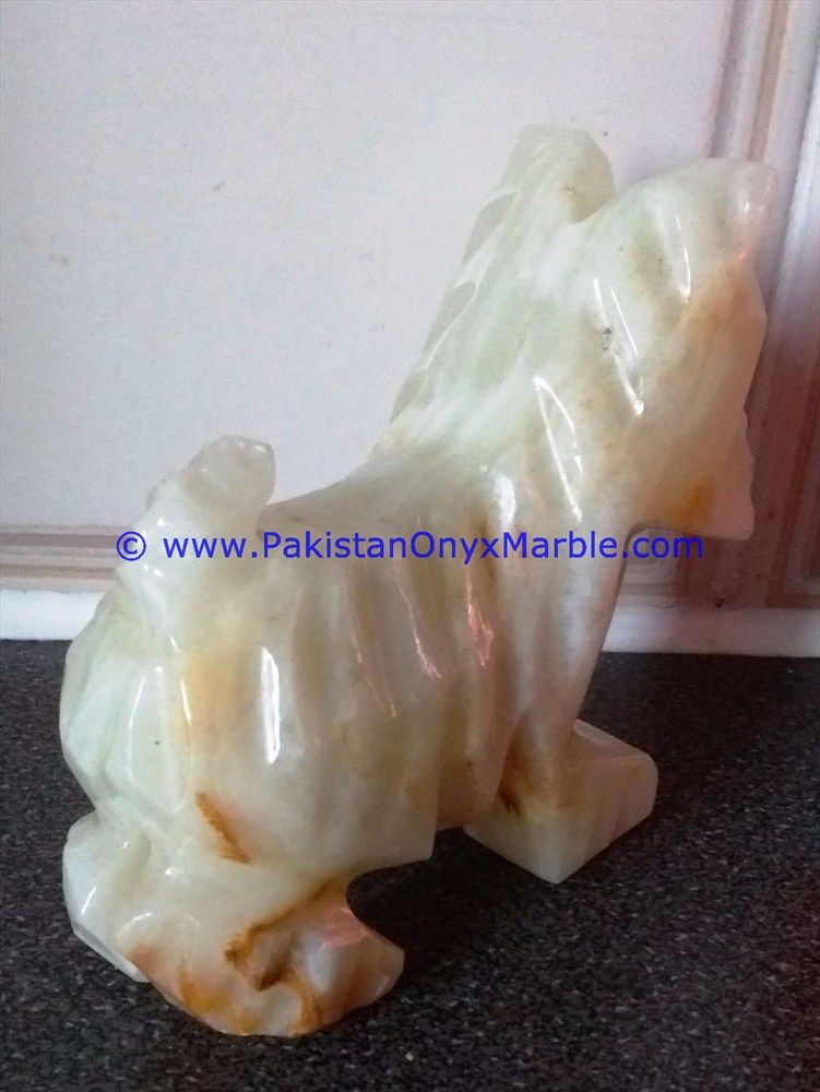 Onyx Carved dog Statue-07