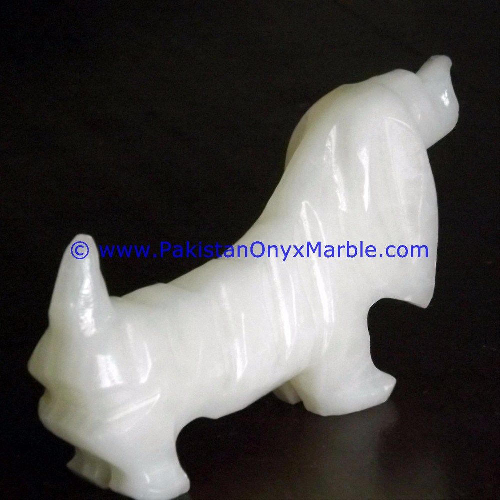 Onyx Carved dog Statue-13