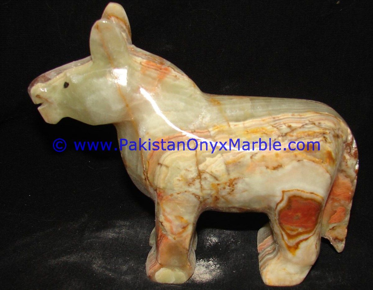 Onyx Carved donkey Statue-11