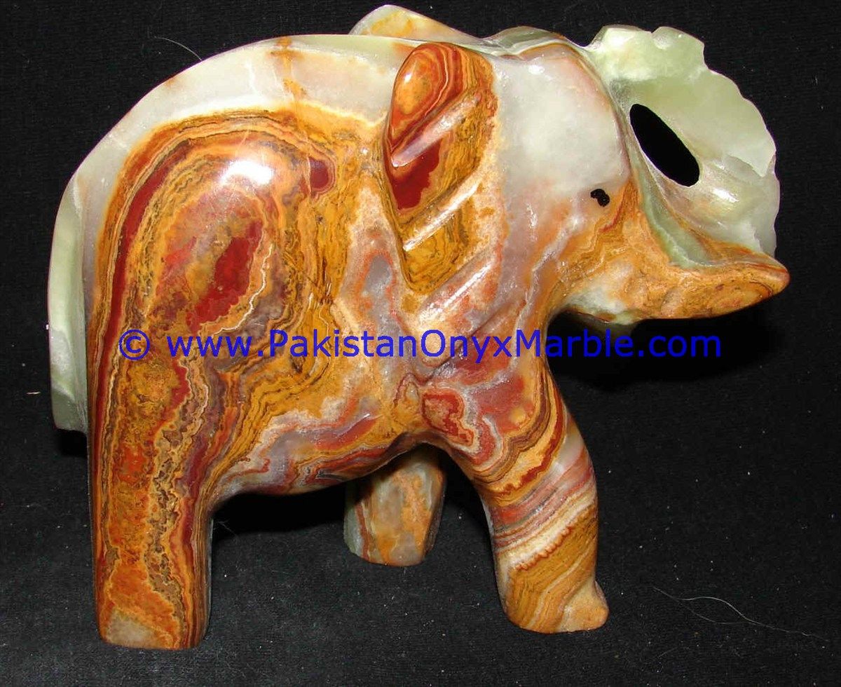 Pakistan Green Onyx Elephant Carving