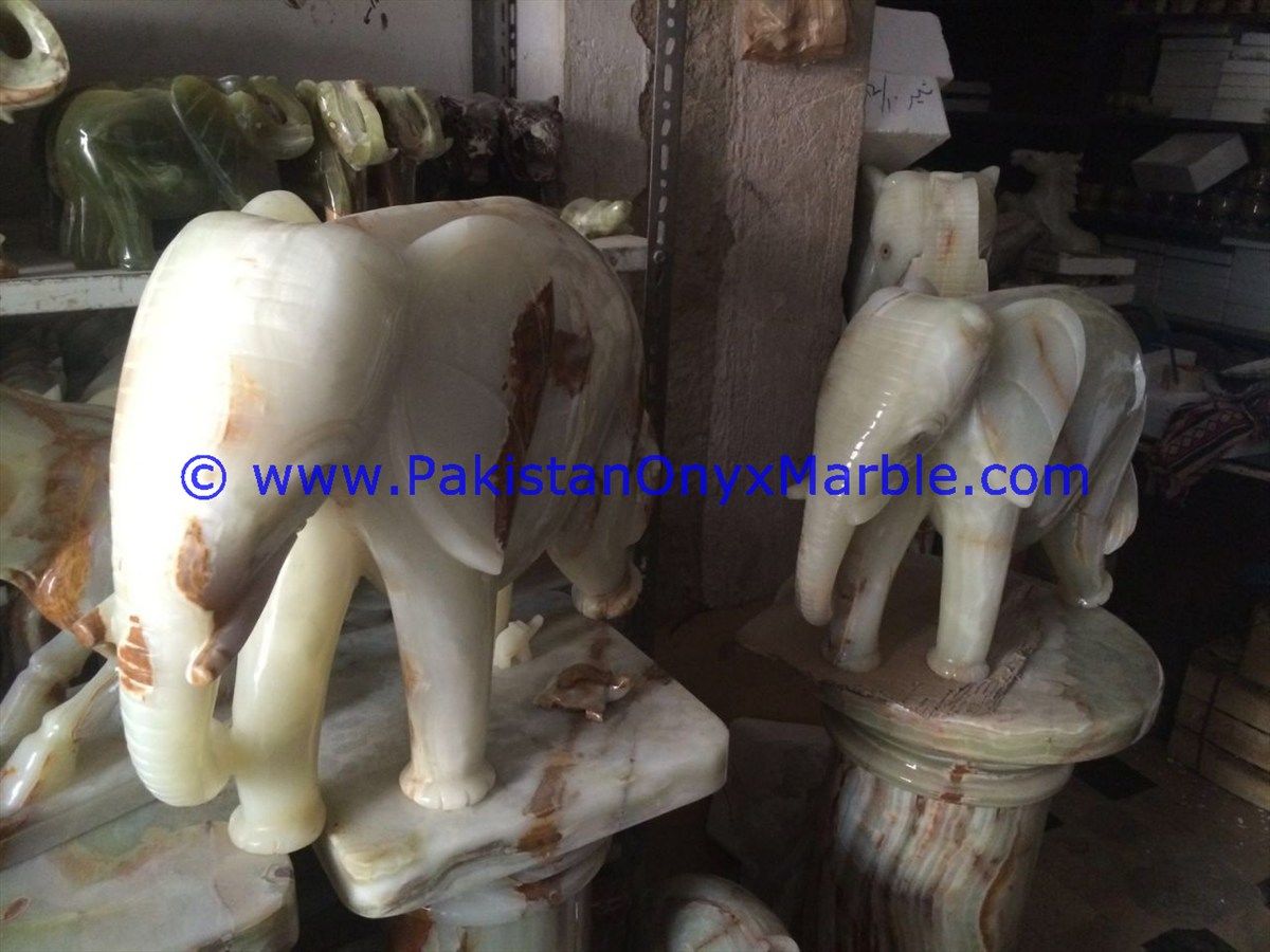 Onyx Carved white Onyx Elephant Statue-12``, 3``, 4``, 5``, 6``, 8``, 10``, 12``, 16