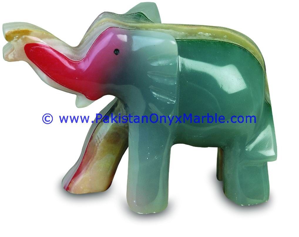Onyx Carved colored Onyx Elephant Statue-01