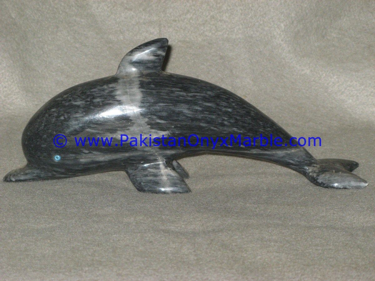 marble dolphins fish black white teakwoood fossil red zebra marble handcarved-02