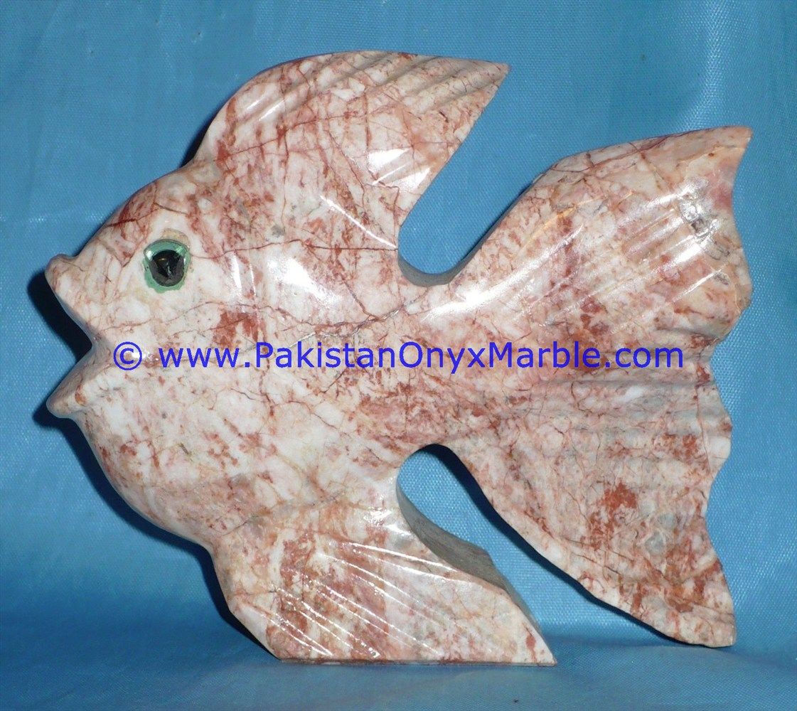 marble fishes black white teakwoood fossil red zebra marble handcarved-03