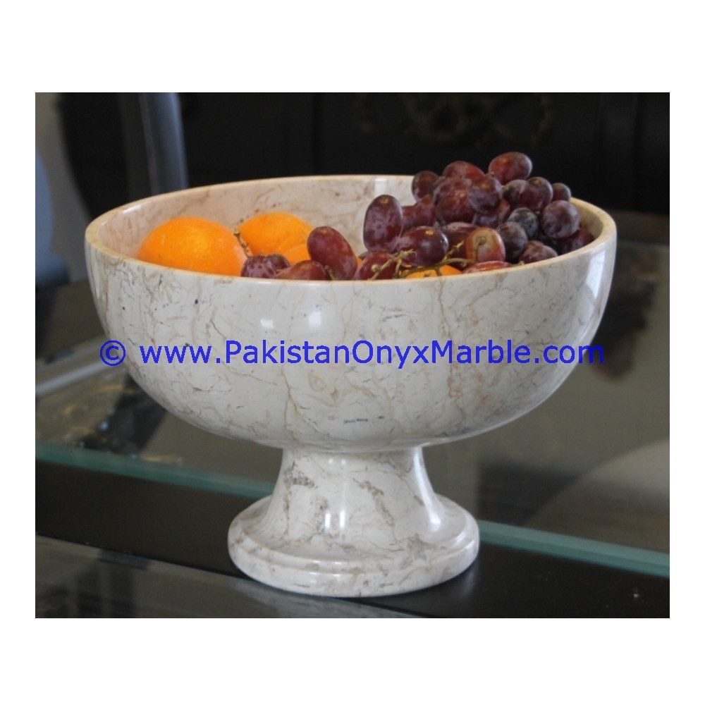 Marble verona sahara Beige handcrafted pedestal fruit cake Bowls-01