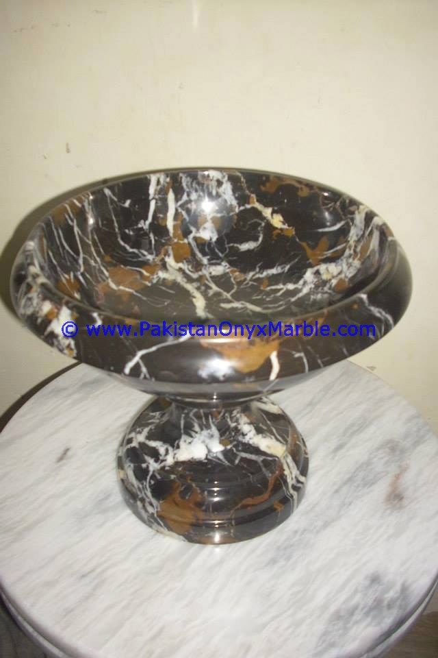 Marble Black and Gold handcrafted pedestal fruit cake Bowls-01
