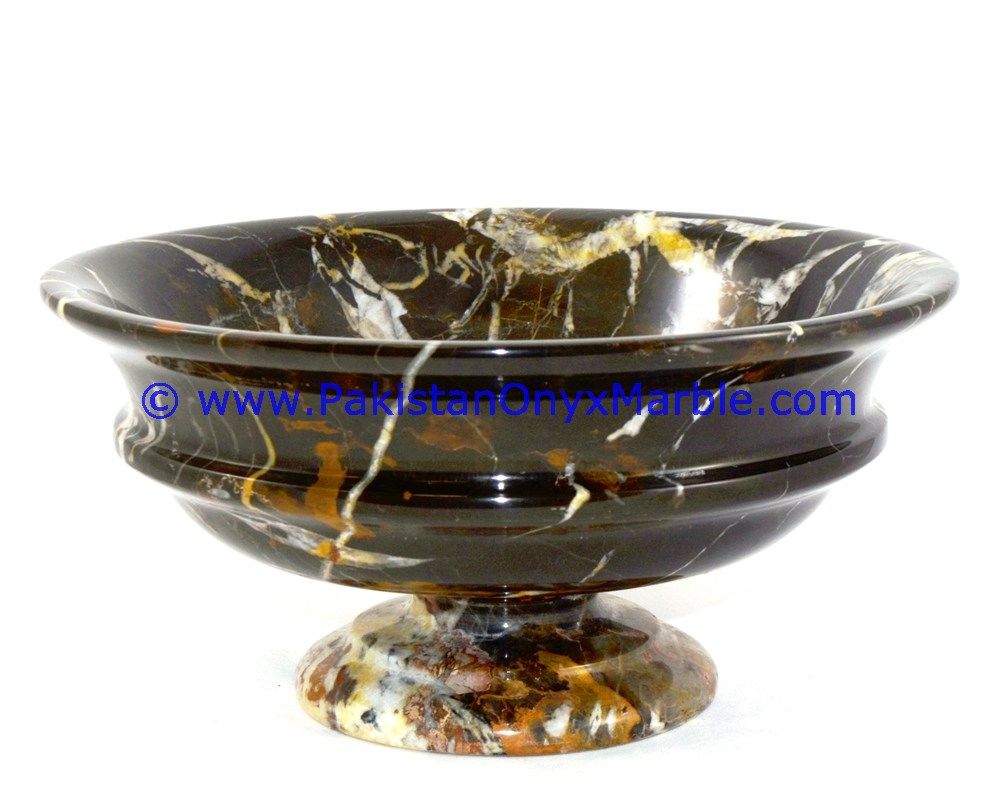 Marble Black and Gold handcrafted pedestal fruit cake Bowls-03