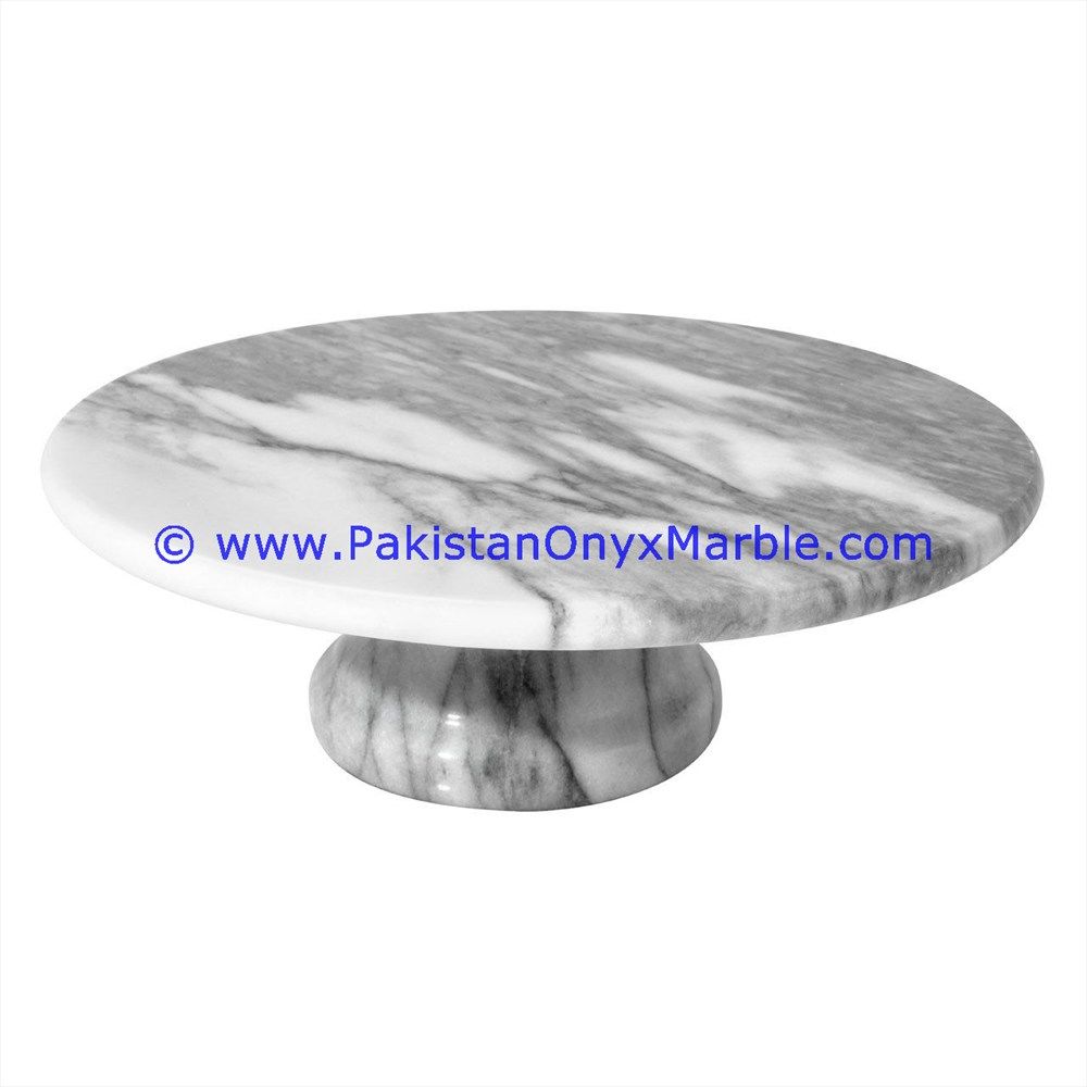 Gray Marble handcrafted pedestal fruit cake Bowls-04