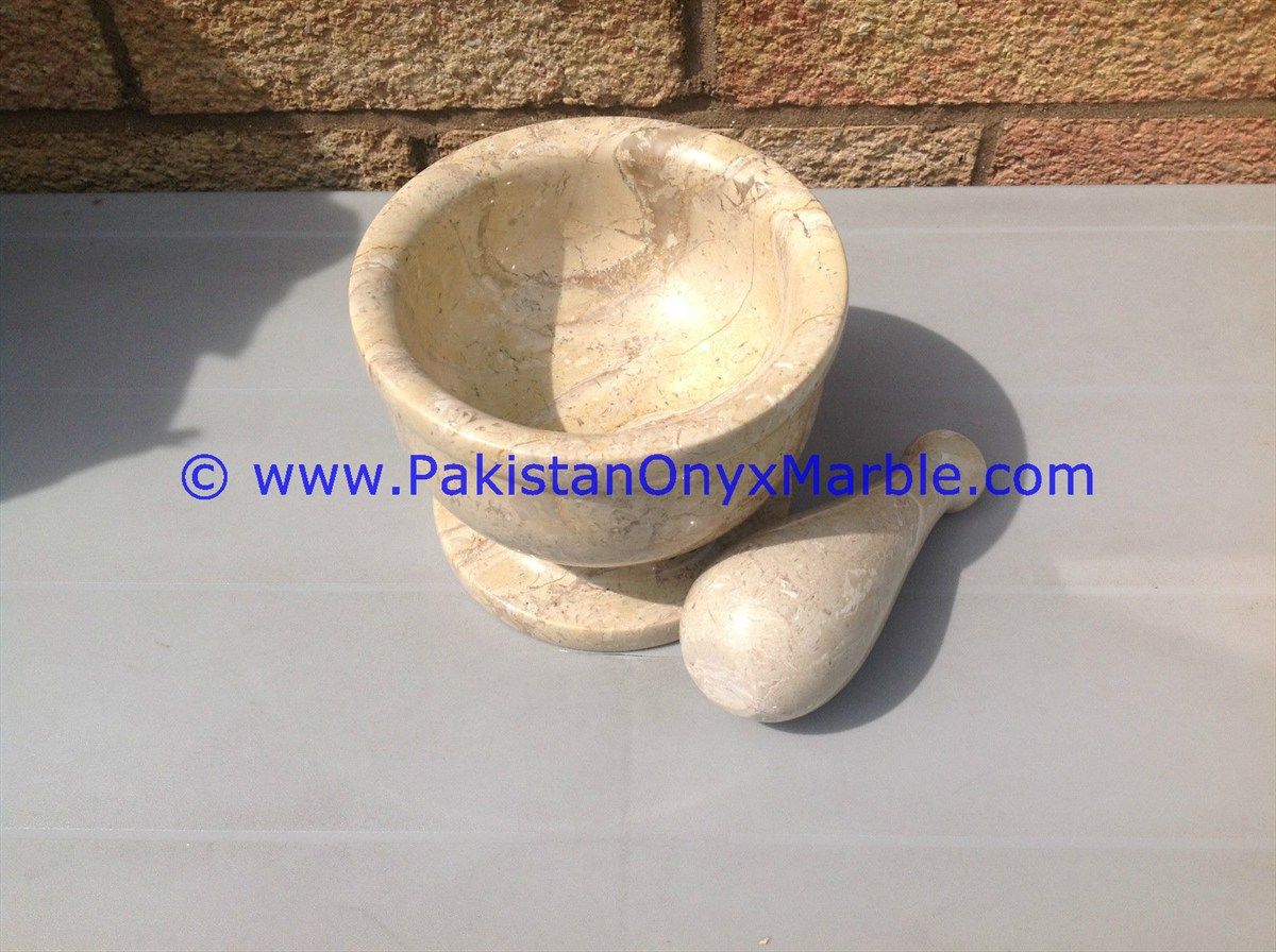 Verona Sahara Beige Marble Mortar and Pestles for crushing grinding medicine Herbs-02