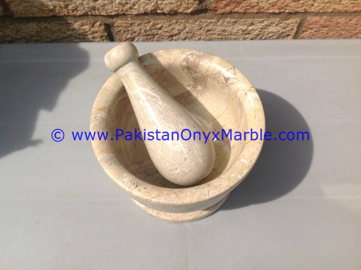 Verona Sahara Beige Marble Mortar and Pestles for crushing grinding medicine Herbs-03
