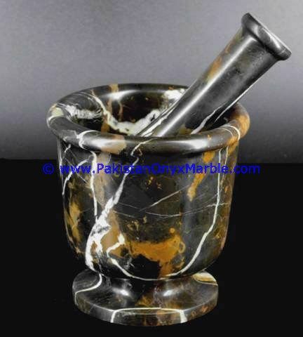 Black and Gold Marble Mortar and Pestles for crushing grinding medicine Herbs-02