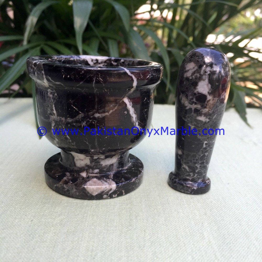 Black Zebra Marble Mortar and Pestles for crushing grinding medicine Herbs-03