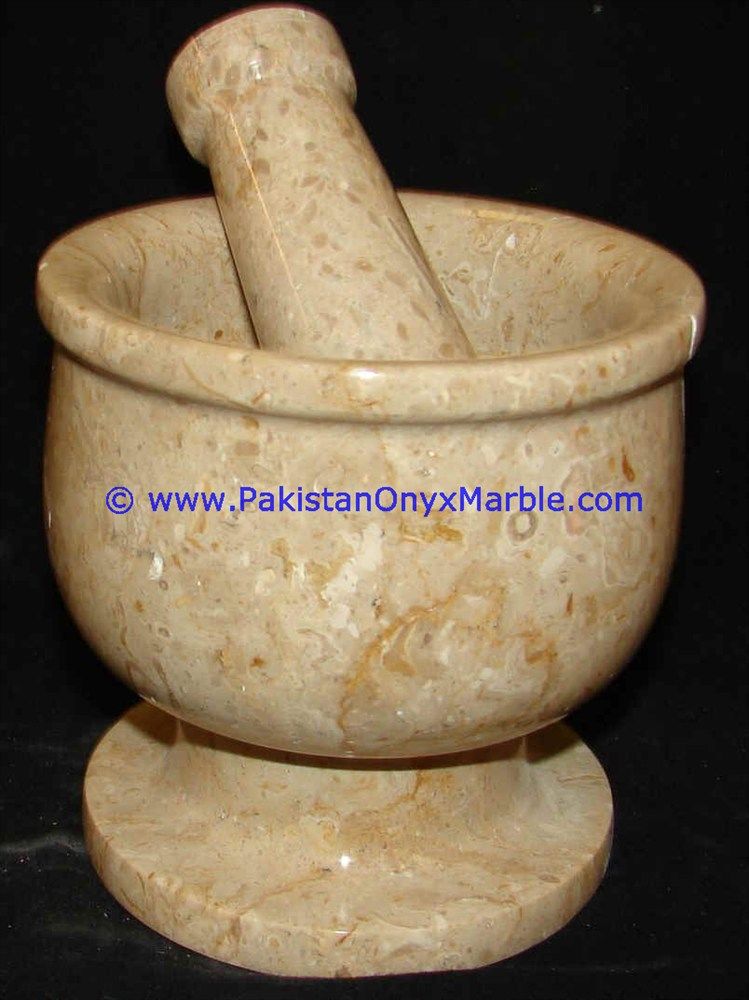 Fossil Corel Marble Mortar and Pestles for crushing grinding medicine Herbs-03