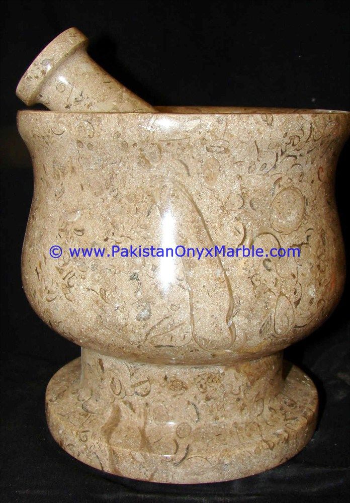 Fossil Corel Marble Mortar and Pestles for crushing grinding medicine Herbs-04