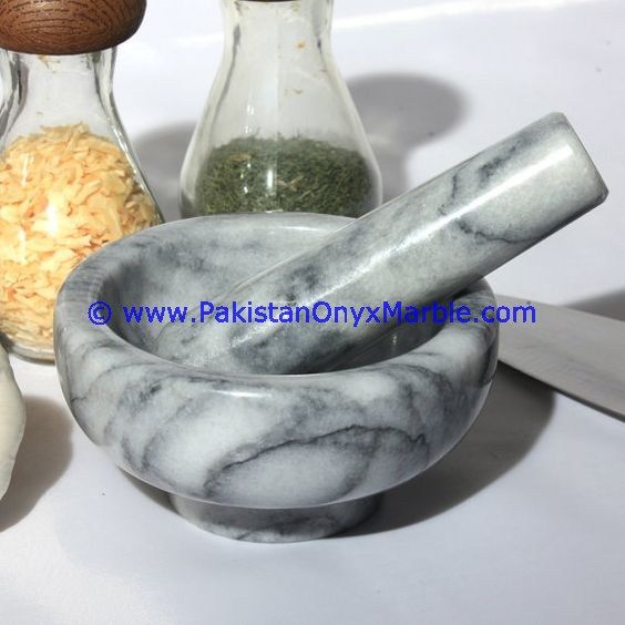 Gray Marble Mortar and Pestles for crushing grinding medicine Herbs-01