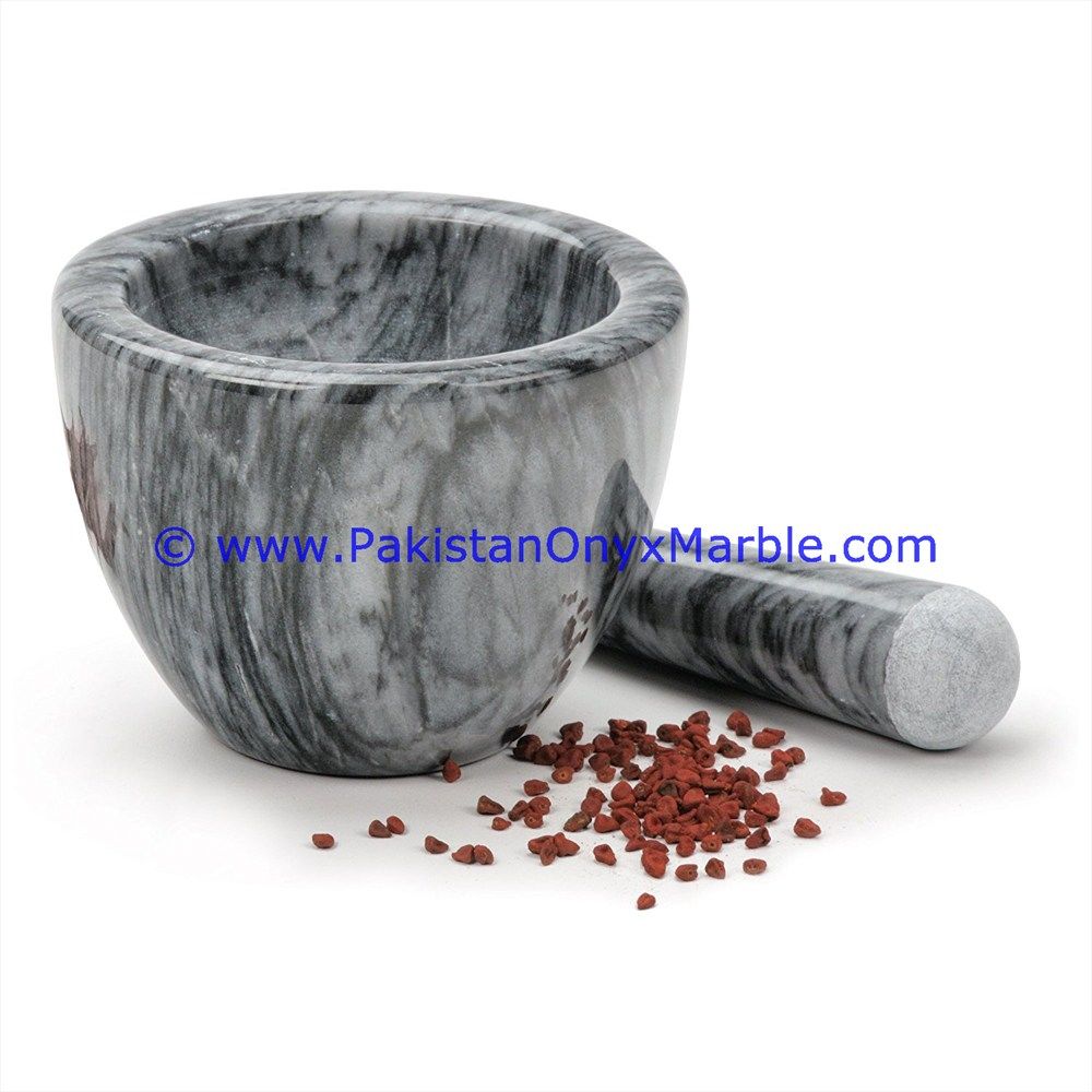 Gray Marble Mortar and Pestles for crushing grinding medicine Herbs-02