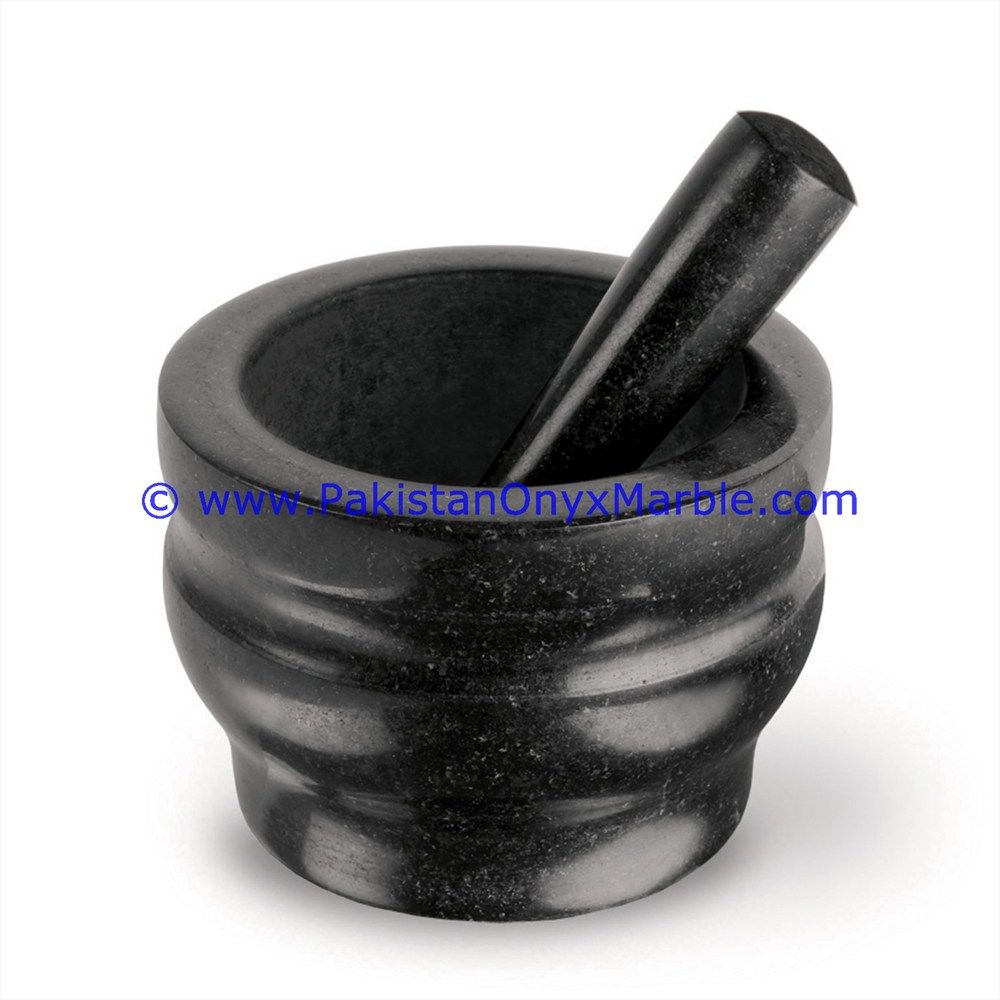 Jet Black Marble Mortar and Pestles for crushing grinding medicine Herbs-02
