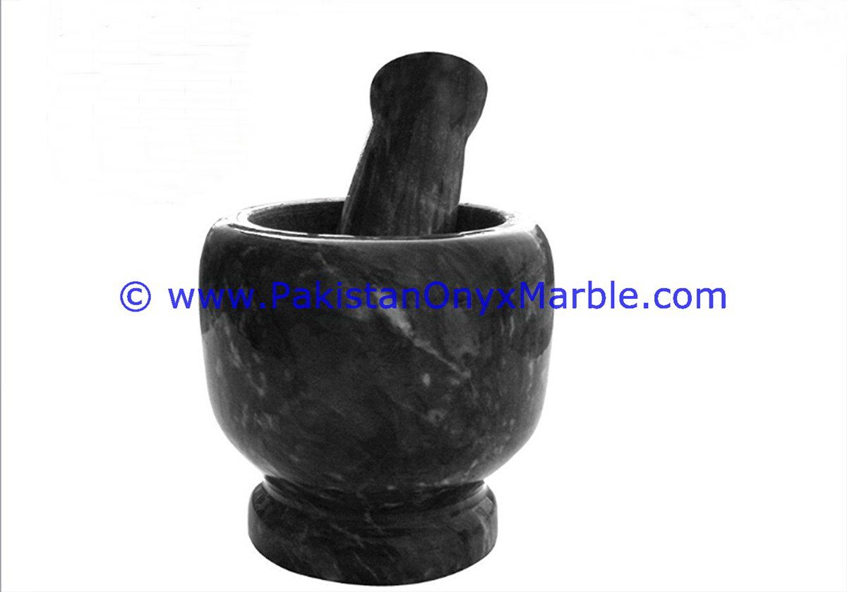 Jet Black Marble Mortar and Pestles for crushing grinding medicine Herbs-03