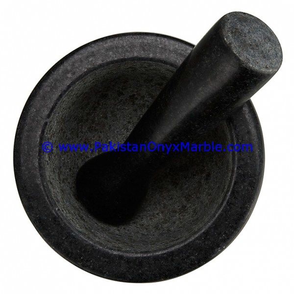Jet Black Marble Mortar and Pestles for crushing grinding medicine Herbs-04