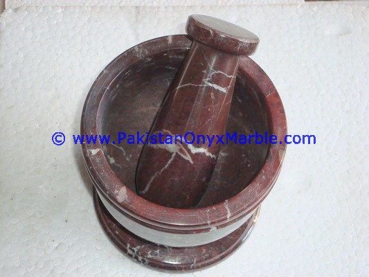 Red Zebra Marble Mortar and Pestles for crushing grinding medicine Herbs-03