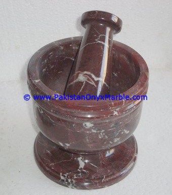 Red Zebra Marble Mortar and Pestles for crushing grinding medicine Herbs-04