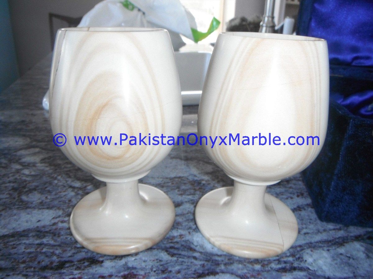 Marble Wine Sherry Glasses Handcrafted Set-04