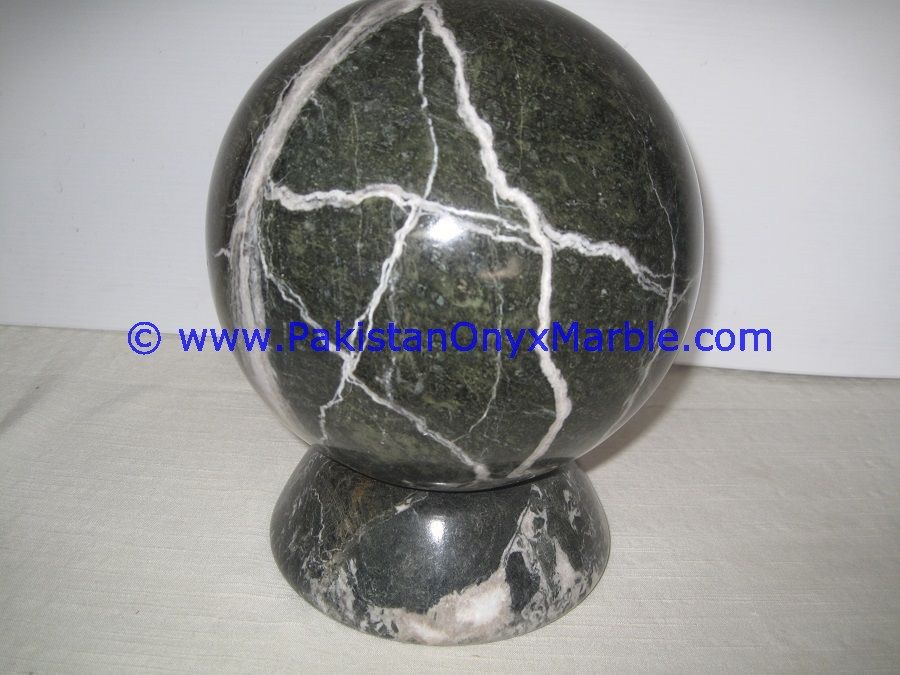 Black Zebra Marble Sphere Handcarved Round Ball-01