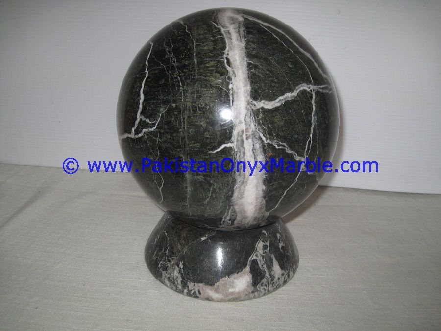 Black Zebra Marble Sphere Handcarved Round Ball-03