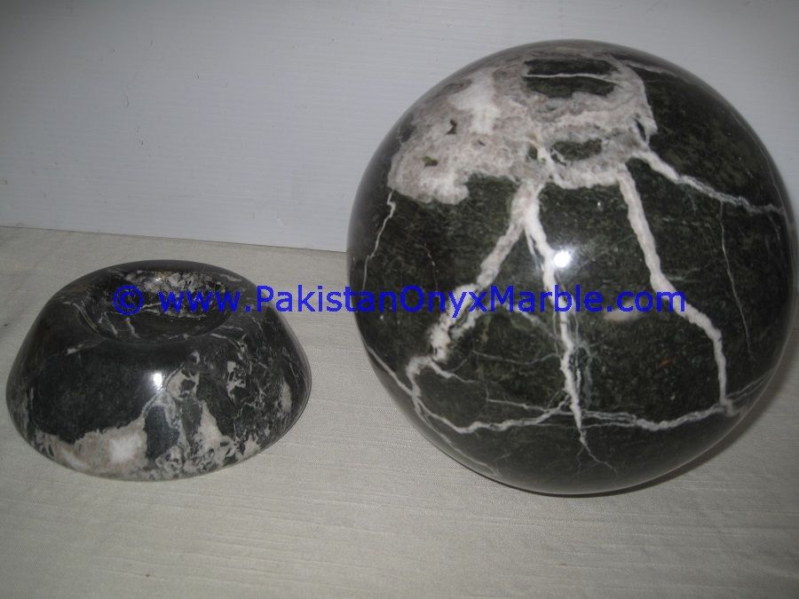 Black Zebra Marble Sphere Handcarved Round Ball-04