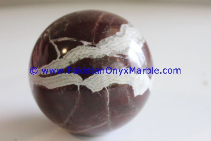 Red Zebra Marble Sphere Handcarved Round Ball-01
