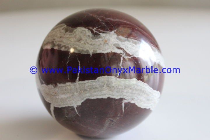 Red Zebra Marble Sphere Handcarved Round Ball-03