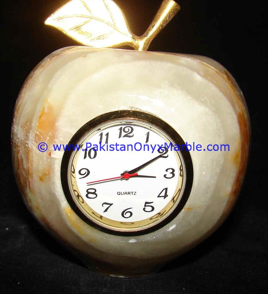Onyx Clocks apple Shaped Handcarved-01