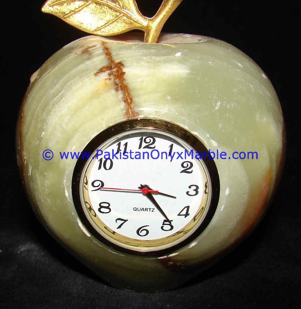 Onyx Clocks apple Shaped Handcarved-02